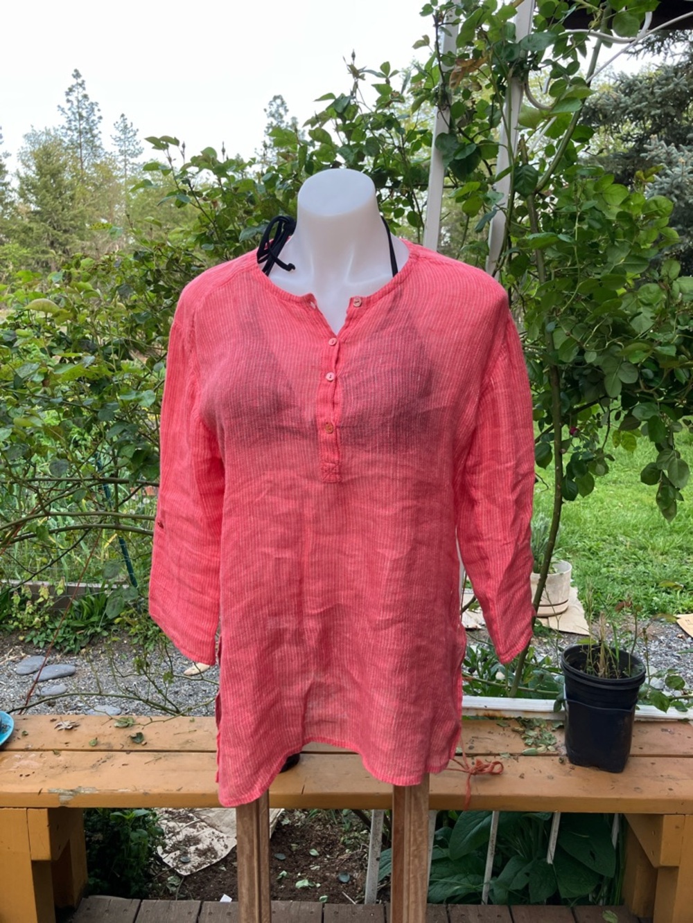 Eileen Fisher gauzy lightweight tunic size small silk?